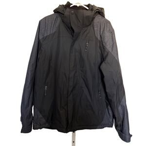 ZeroXposur Lined Winter Jacket Mens Large Black and Gray Hooded Coat Winter Ski